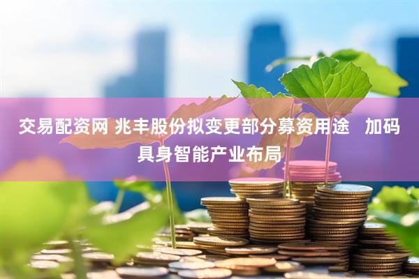交易配资网 兆丰股份拟变更部分募资用途   加码具身智能产业布局